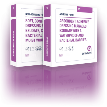 Activheal Non-Adhesive Foam Dressing - For Moist Wound Healing 10009113 5cm x 5cm (x10)